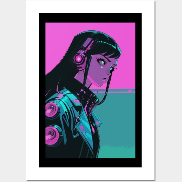 Cyberpunk Anime Girl Wall Art by DeathAnarchy